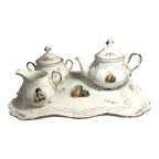 Antique PM Bavaria Napoleon & Marshal Francois Lefebure Complete Tea Set w/ Tray