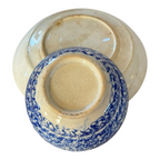 Antique Staffordshire Blue Spatterware Spongeware Teacup & Saucer