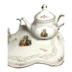 Antique PM Bavaria Napoleon & Marshal Francois Lefebure Complete Tea Set w/ Tray