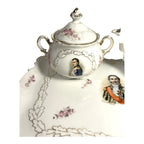 Antique PM Bavaria Napoleon & Marshal Francois Lefebure Complete Tea Set w/ Tray