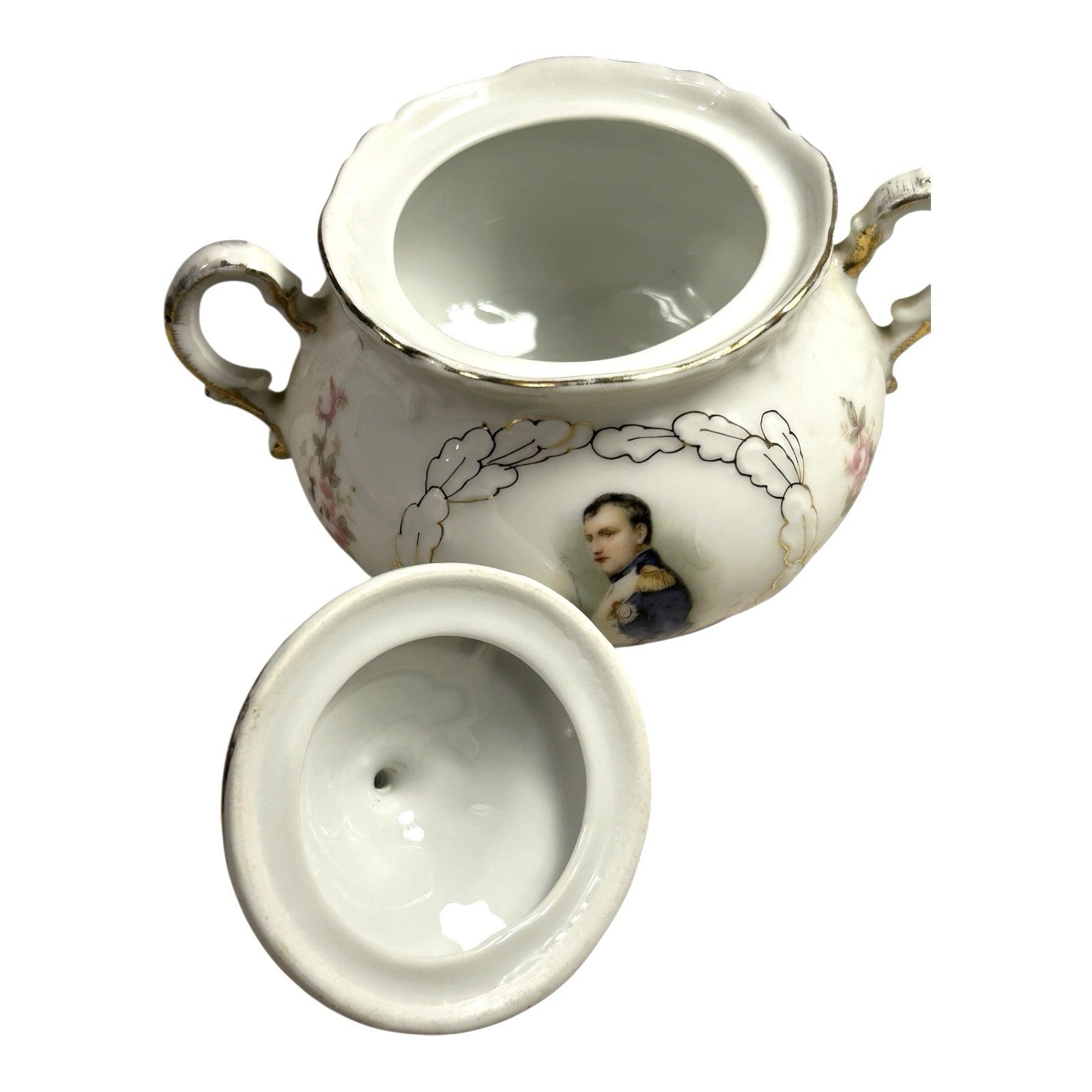 Antique PM Bavaria Napoleon & Marshal Francois Lefebure Complete Tea Set w/ Tray