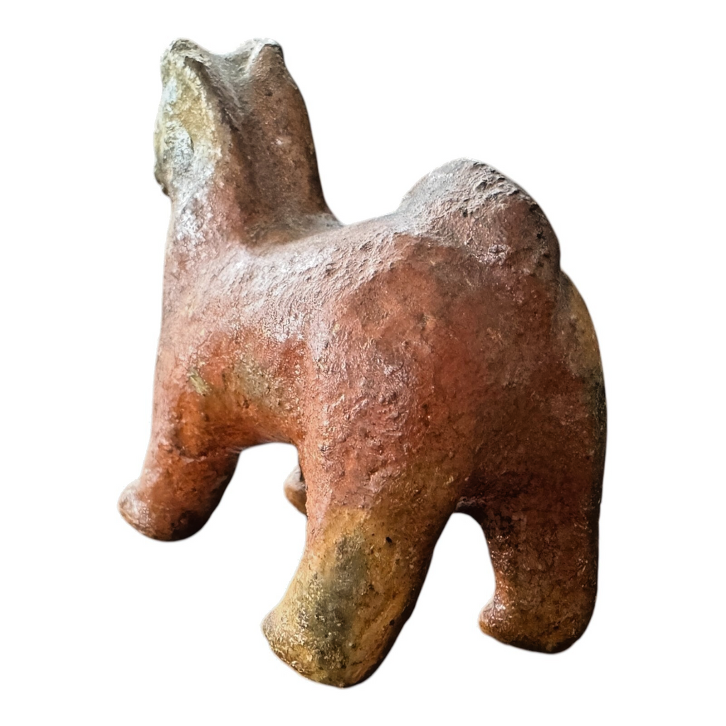Antique Native American Redware Pottery Ram Figurine