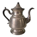Antique Primitive Pewter Coffee Pot with Lid - Farmhouse Decor