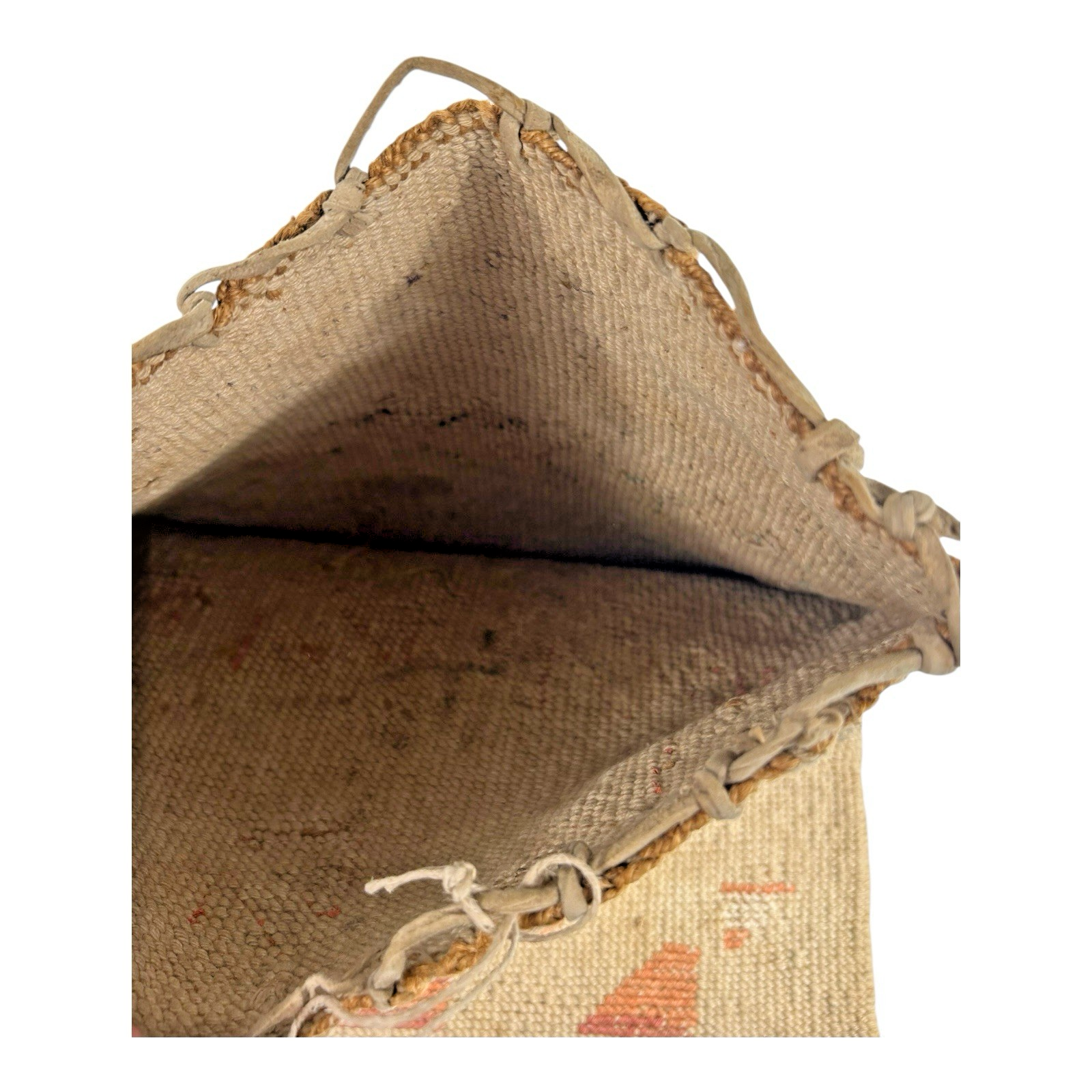 Antique Native American Nez Perce Corn Husk Woven Flat Bag