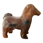 Antique Native American Redware Pottery Ram Figurine
