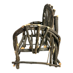 Antique Folk Art Miniature Twig Bentwood Loveseat Chair, Old Hickory Style