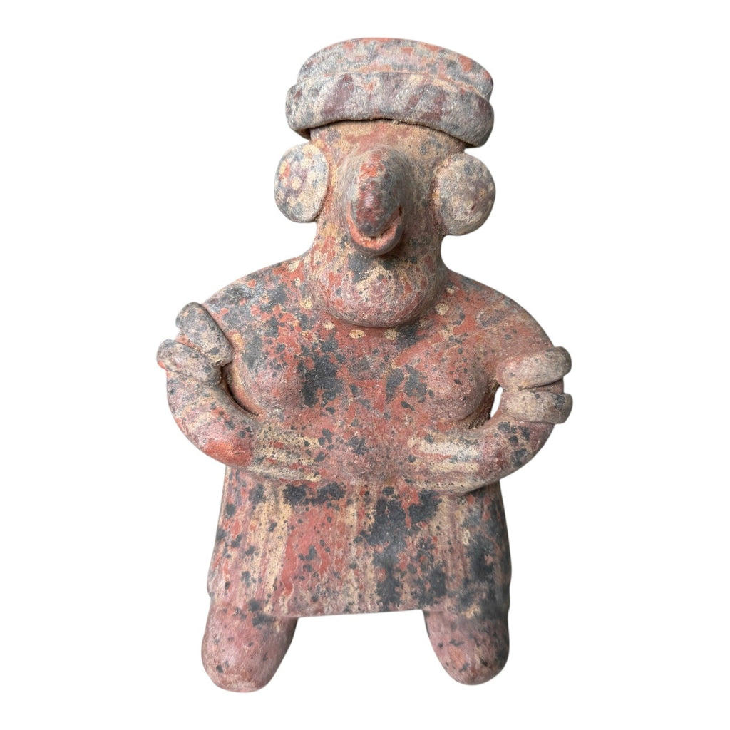 Antique Pre-Columbian Nayarit Standing Female Votive Figure Sculpture