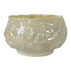 Vintage Belleek Ireland Small Lotus Water Lily Relief Porcelain Bowl, Black Mark