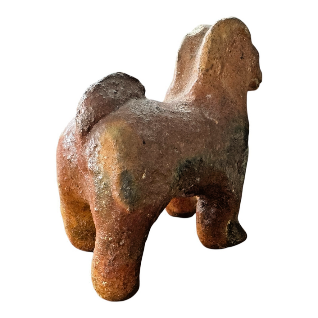 Antique Native American Redware Pottery Ram Figurine
