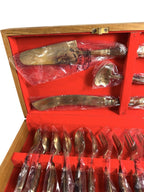 Vintage Thai Buddha Nickel Bronze Dessert Set - New in Box