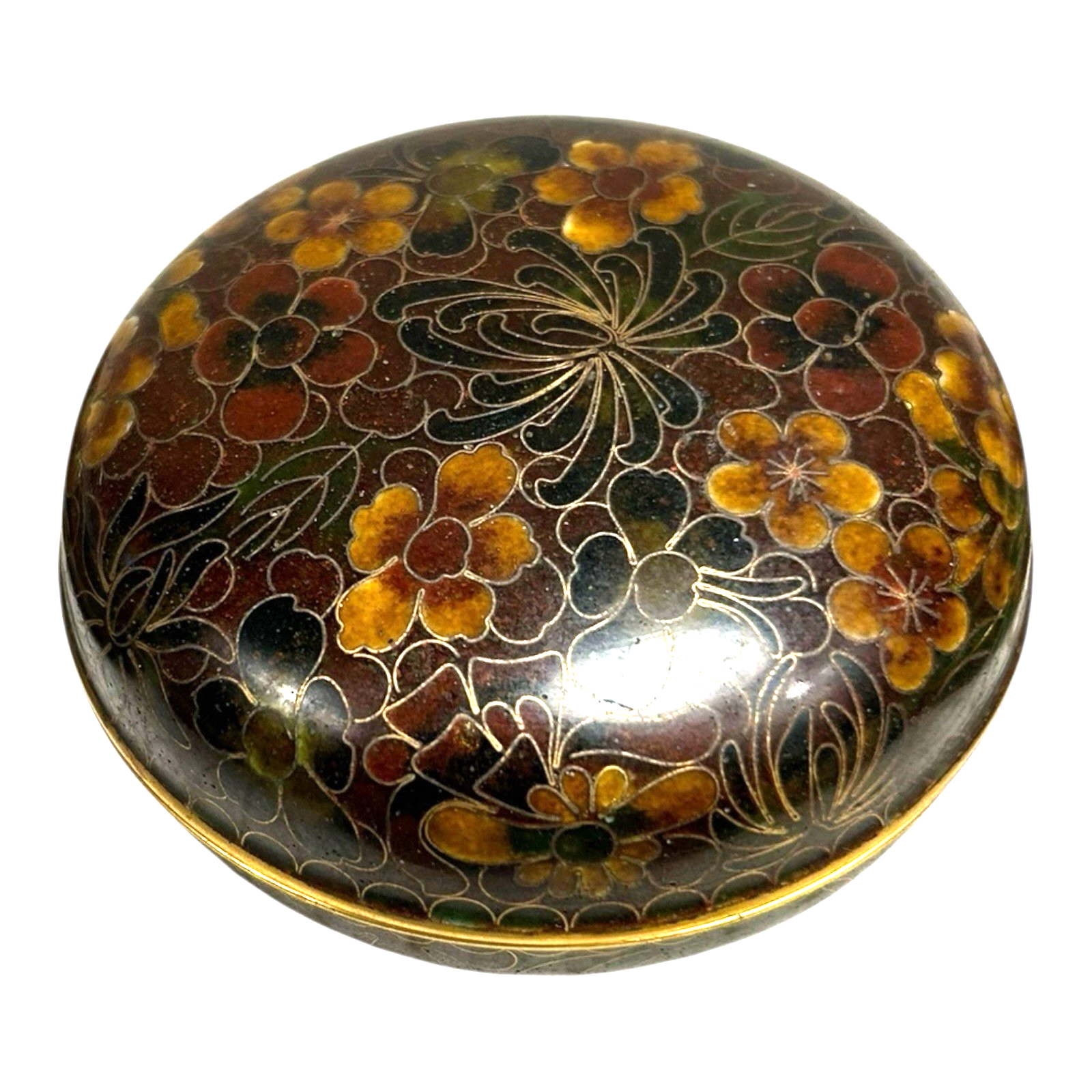 Vintage Lot of Chinese Cloisonne - 4 Coasters, 2 Napkin Rings, Dresser Box