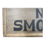Antique Early 1900s Large Original Painted Wood "No Smoking" Advertising Sign