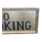 Antique Early 1900s Large Original Painted Wood "No Smoking" Advertising Sign