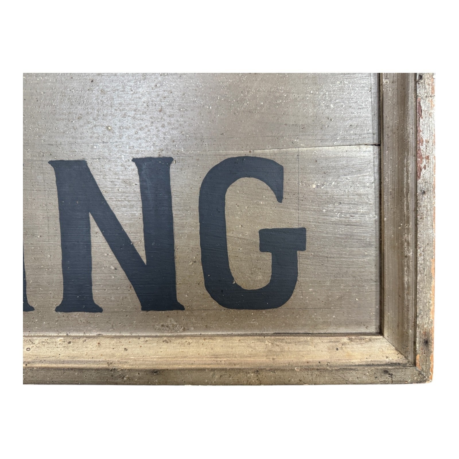Antique Early 1900s Large Original Painted Wood "No Smoking" Advertising Sign