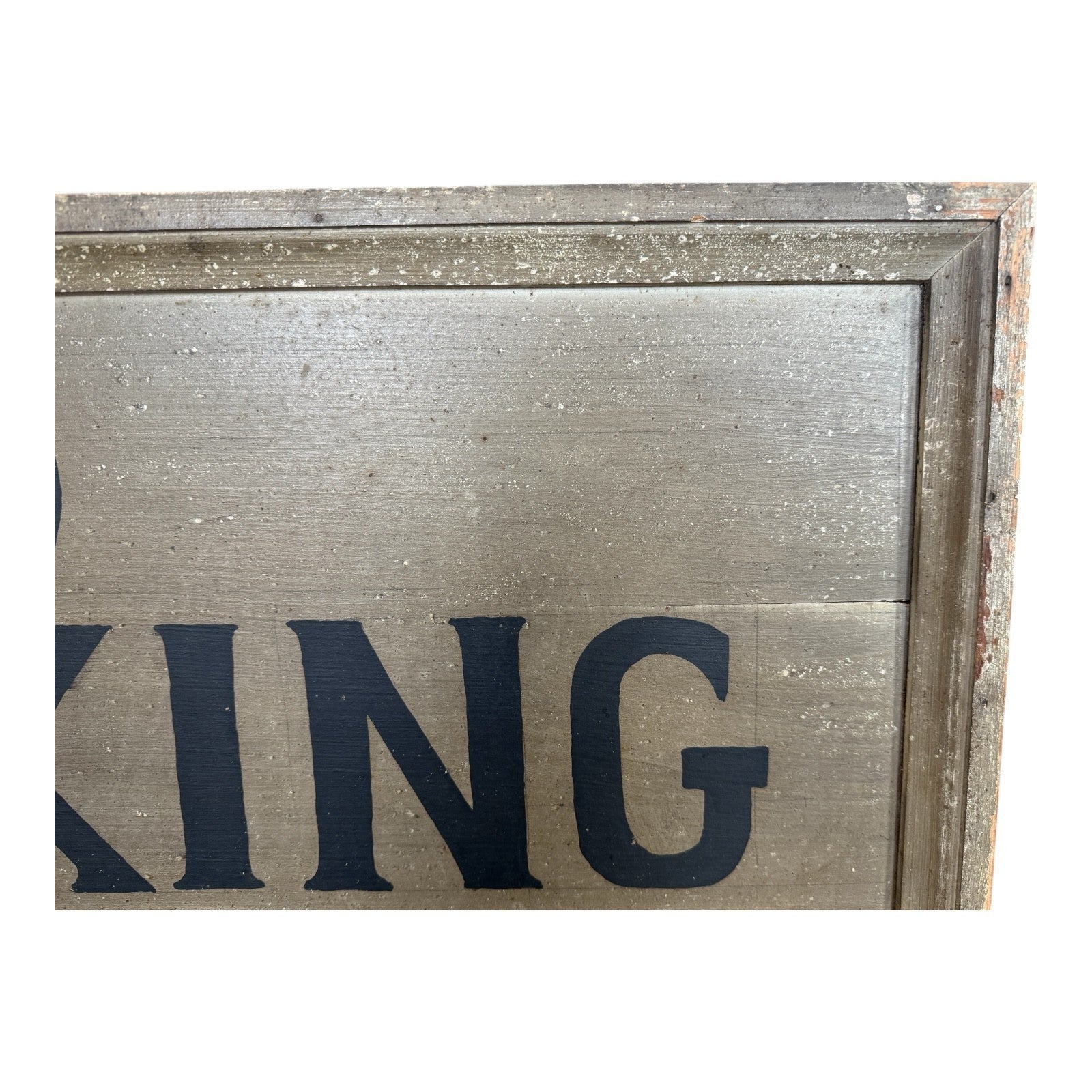 Antique Early 1900s Large Original Painted Wood "No Smoking" Advertising Sign