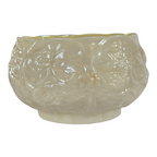 Vintage Belleek Ireland Small Lotus Water Lily Relief Porcelain Bowl, Black Mark