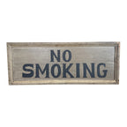 Antique Early 1900s Large Original Painted Wood "No Smoking" Advertising Sign