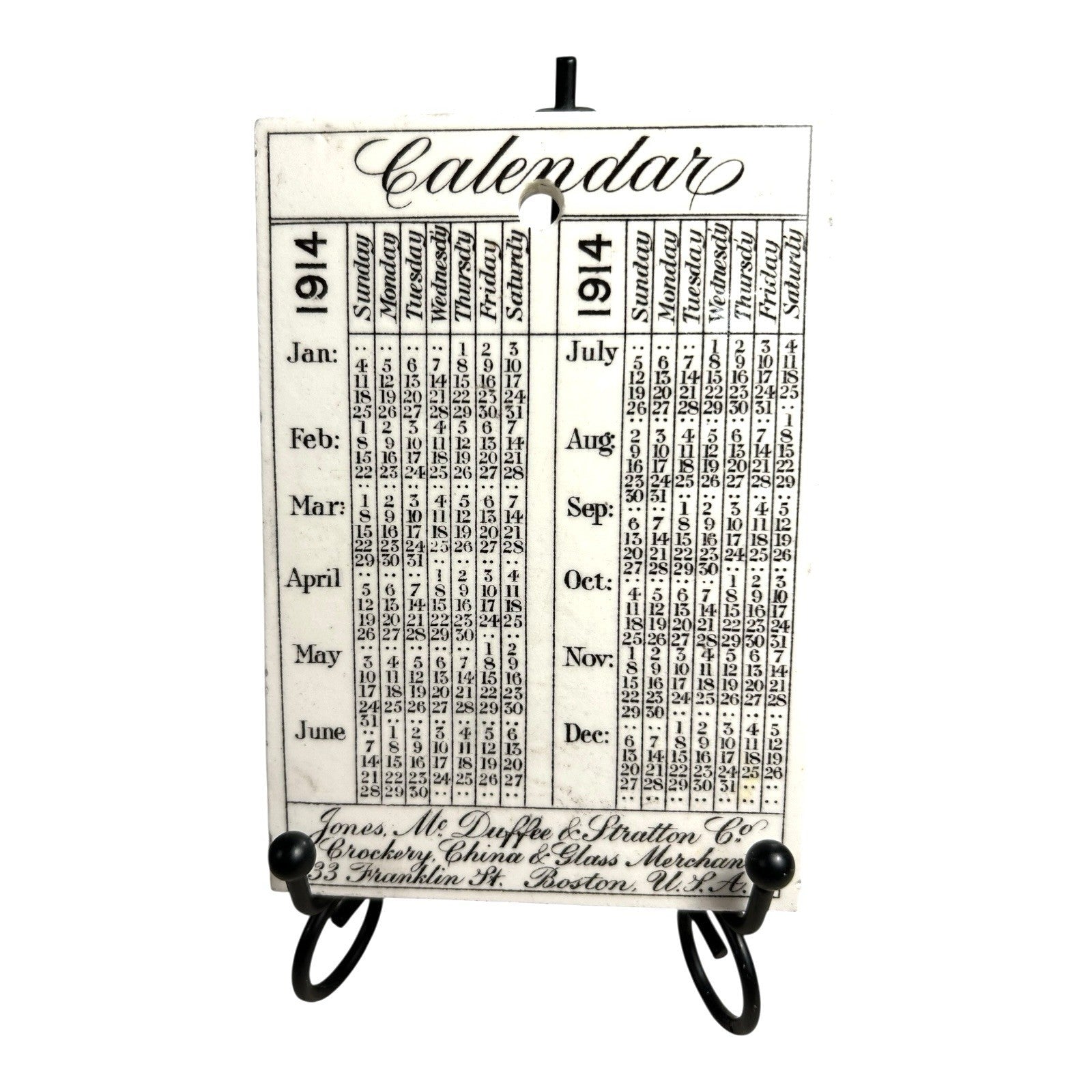 Antique Wedgwood 1914 Calendar Advertising Tile Commonwealth Dock