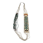 Vintage Native American Beaded Necklace - Turquoise Beads & Sterling Silver Tips