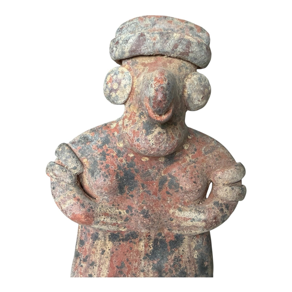 Antique Pre-Columbian Nayarit Standing Female Votive Figure Sculpture