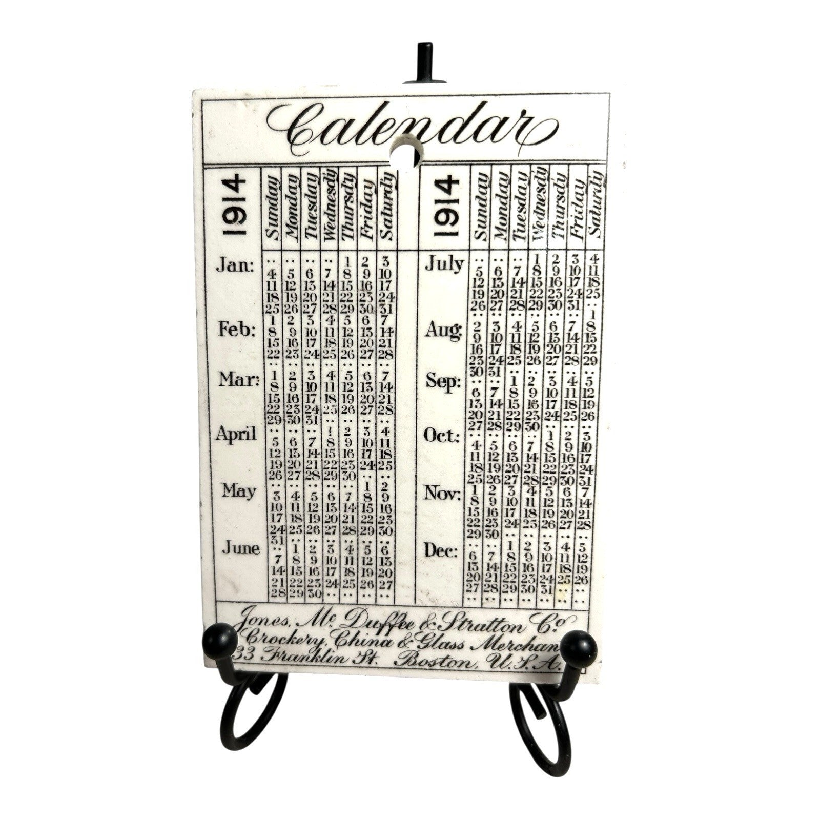 Antique Wedgwood 1914 Calendar Advertising Tile Commonwealth Dock
