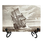 Antique Wedgwood 1910 Calendar Advertising Tile Mayflower Ship