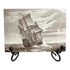 Antique Wedgwood 1910 Calendar Advertising Tile Mayflower Ship