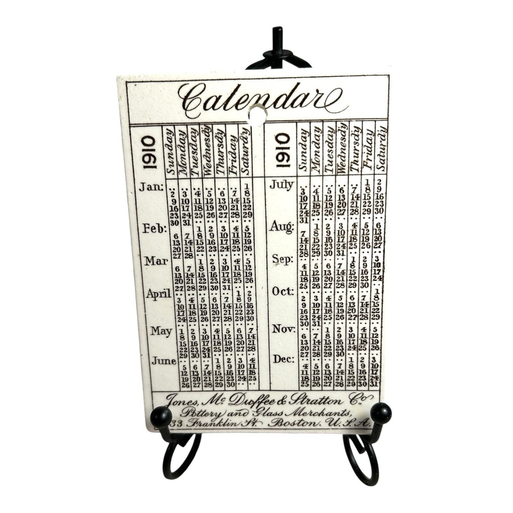 Antique Wedgwood 1910 Calendar Advertising Tile Mayflower Ship