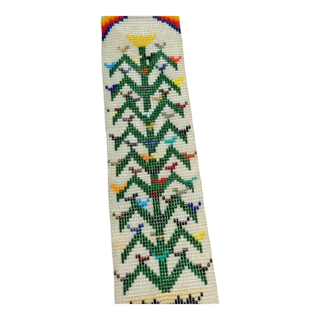 Vintage Native American Beaded Necklace - Turquoise Beads & Sterling Silver Tips