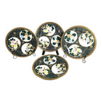 Antique Japanese Kutani Plates with Chrysanthemums Set of 4