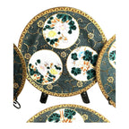 Antique Japanese Kutani Plates with Chrysanthemums Set of 4