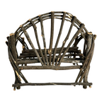 Antique Folk Art Miniature Twig Bentwood Loveseat Chair, Old Hickory Style