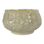 Vintage Belleek Ireland Small Lotus Water Lily Relief Porcelain Bowl, Black Mark