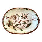 Vintage Keyser Pennsylvania German Sgraffito Redware Dish - Bird Design