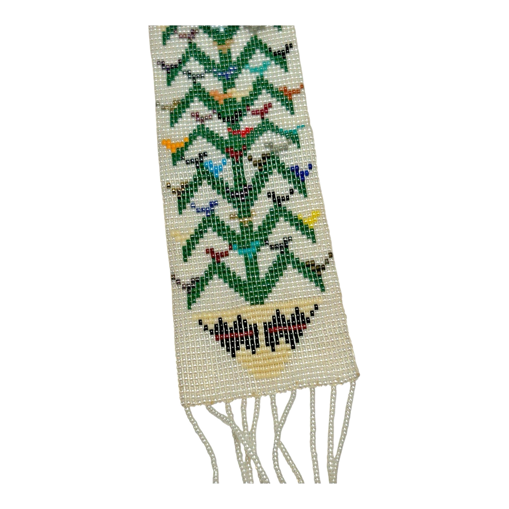 Vintage Native American Beaded Necklace - Turquoise Beads & Sterling Silver Tips