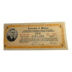 Antique County of Gloucester Township of Monroe 5 Dollar Depression Scrip 1933