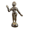 Antique Indian Bronze Standing Female Woman Figure Sculpture
