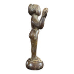 Antique Indian Bronze Standing Female Woman Figure Sculpture