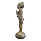 Antique Indian Bronze Standing Female Woman Figure Sculpture