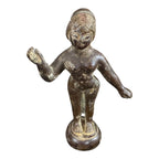 Antique Indian Bronze Standing Female Woman Figure Sculpture
