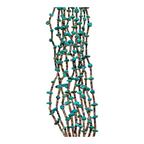 Vintage Native American Beaded Necklace - Turquoise Beads & Sterling Silver Tips