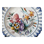 Vintage Bassano Italian Majolica Hand Painted Floral Hanging Plate