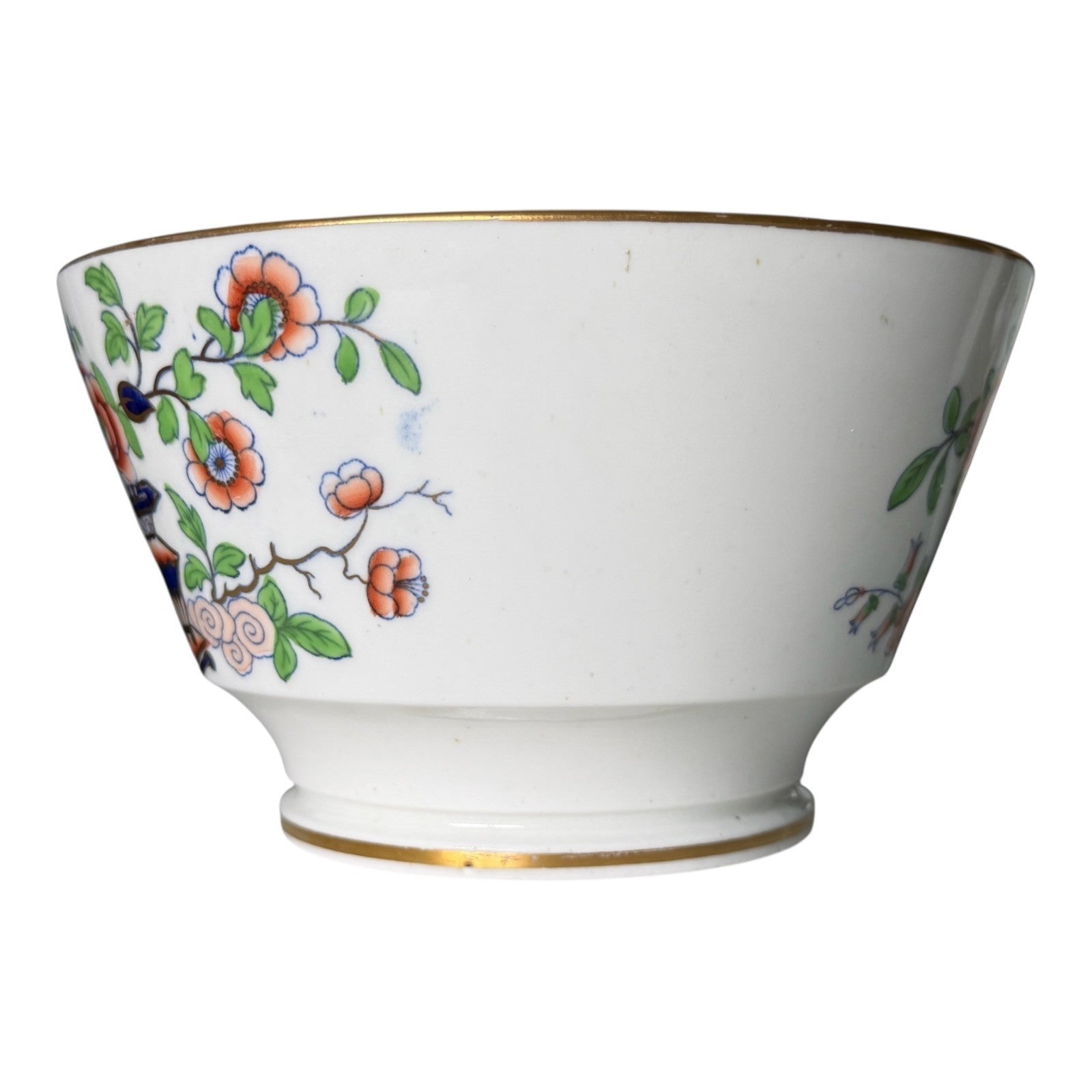 Antique 1800s English Ironstone Bowl - Imari Jardiniere Pattern & Cobalt Blue