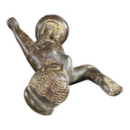 Antique Indian Bronze Standing Female Woman Figure Sculpture