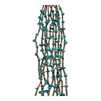 Vintage Native American Beaded Necklace - Turquoise Beads & Sterling Silver Tips