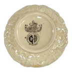 Vintage Belleek Ireland Small Lotus Water Lily Relief Porcelain Bowl, Black Mark