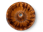 Antique Primitive Redware Stoneware Bundt Cake Mold - Rustic Brown Glaze