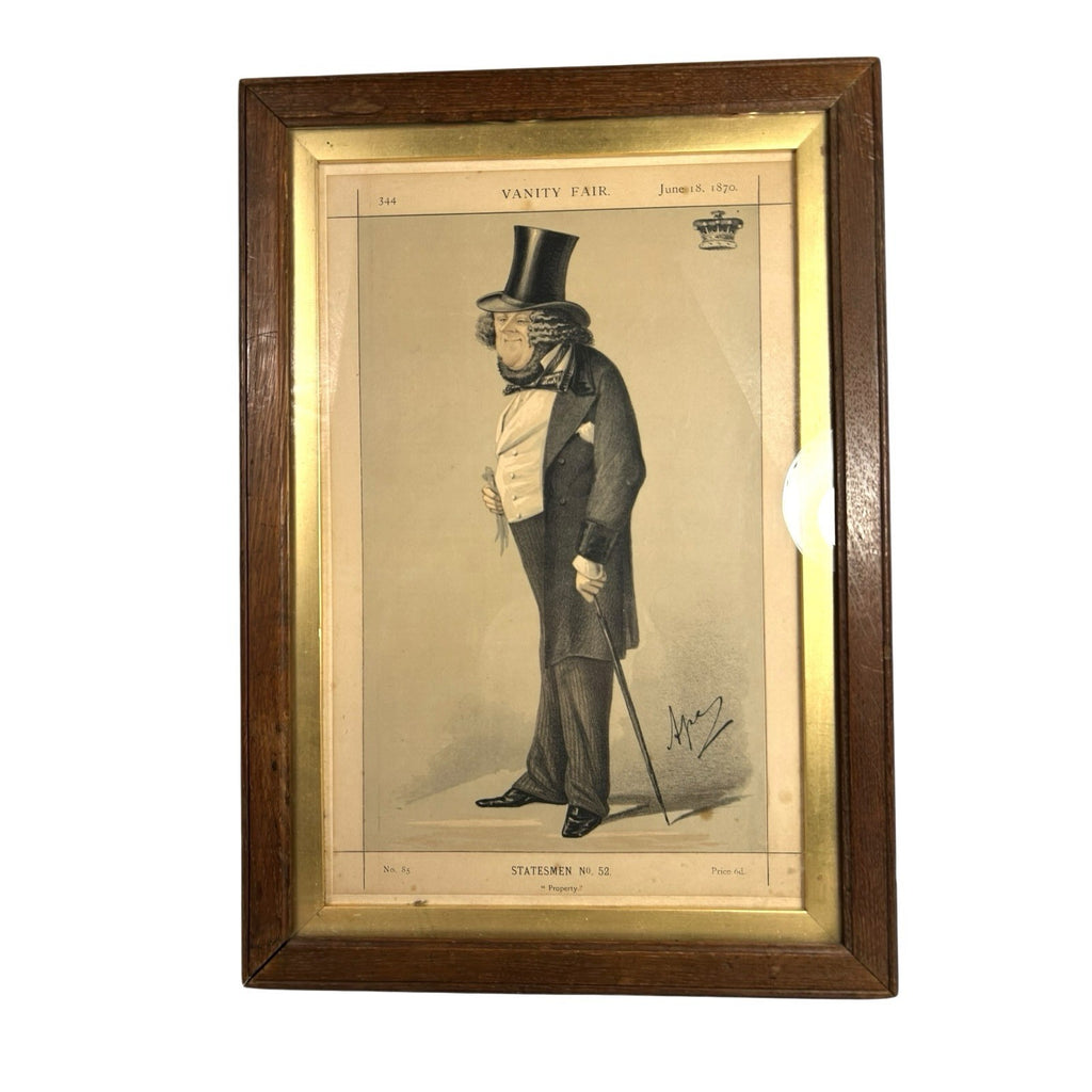 Antique Chromolithograph Caricature Print Entitled Property Showing William Ward