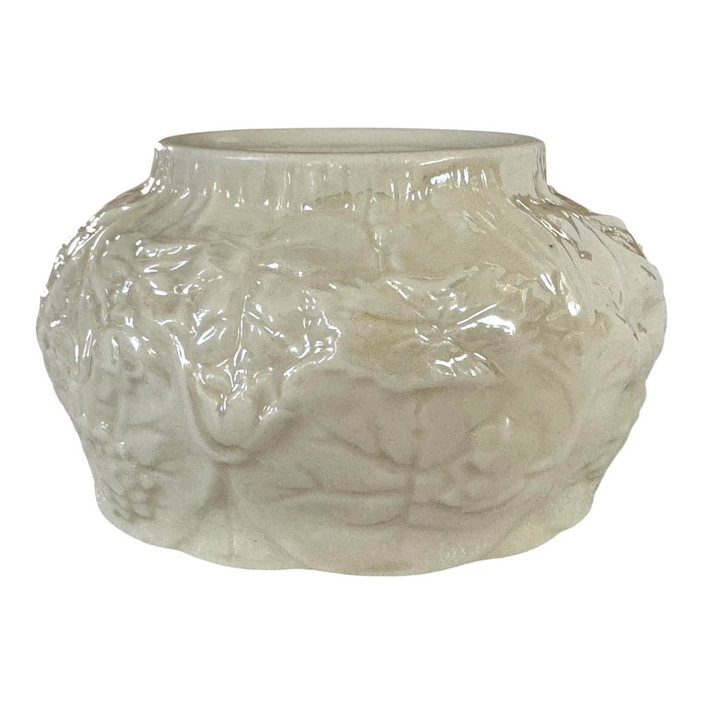 Vintage Belleek Ireland Small Lotus Water Lily Relief Porcelain Bowl, Black Mark