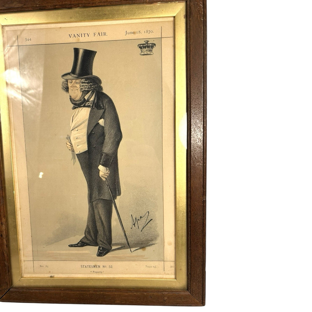 Antique Chromolithograph Caricature Print Entitled Property Showing William Ward